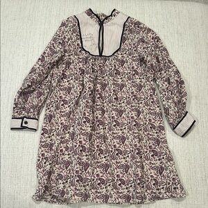 Purple Floral Dress with Dark Purple Accents